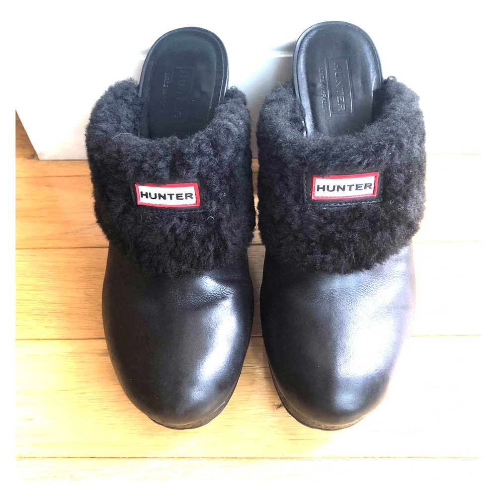 Hunter Genuine Shearling/Leather Bootie Mule